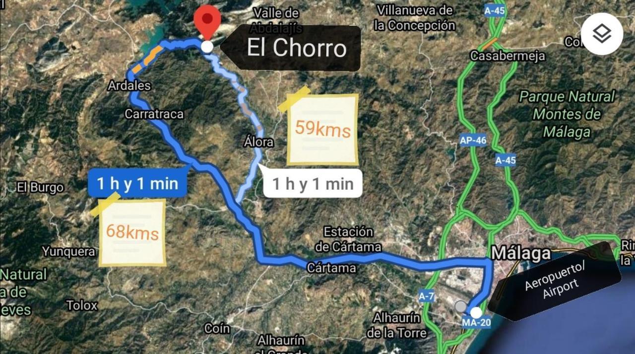 Alojamiento Rural El Paraíso del Chorro El Chorro Exterior foto